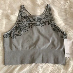 ATHLETA Aurora High Neck Tank in Grey Floral Sz Large